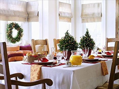 桌子,圣诞节,早午餐