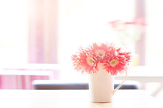 咖啡店桌面花卉装饰