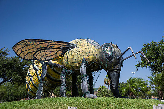 雕塑,蜜蜂,伊达尔戈,德克萨斯,美国,北美