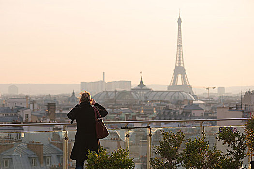 远眺巴黎埃菲尔铁塔