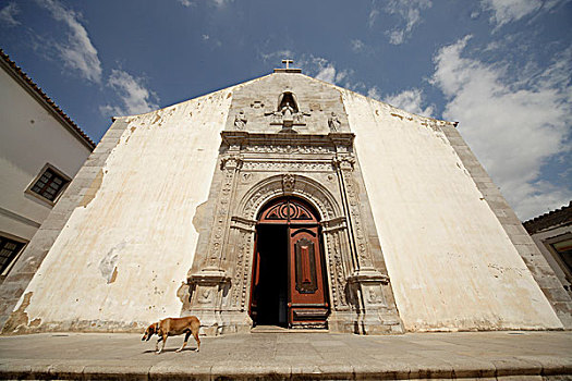 门口,教堂,塔维拉,阿尔加维,葡萄牙,欧洲