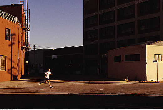 男人,跑,洛杉矶,加利福尼亚