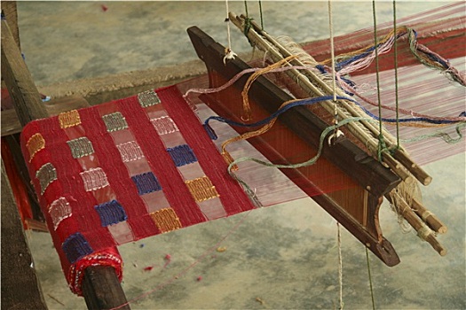 织布机,编织,牵手,琅勃拉邦,老挝