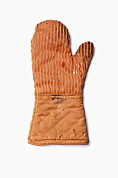烤箱手套,橙色,布,热,连指手套