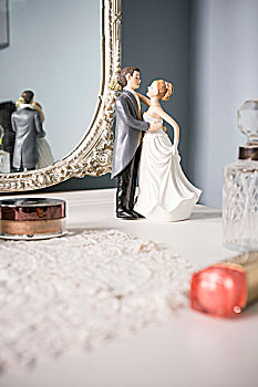 婚礼,小雕像,梳妆台