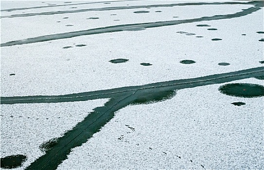 缝隙,冰,雪