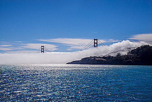 美国,加利福尼亚,旧金山,金门,雾