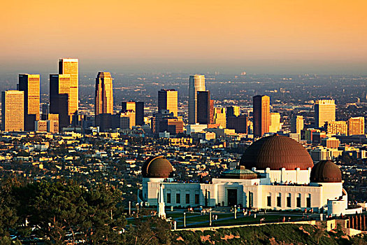 美国,加利福尼亚,洛杉矶,公园,观测,天文馆,市区,风景,山,好莱坞