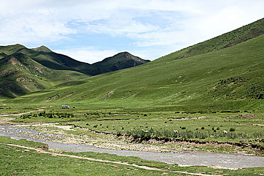 甘南,唐克,小镇,山黄河,九曲黄河,旅游区,若尔盖草原