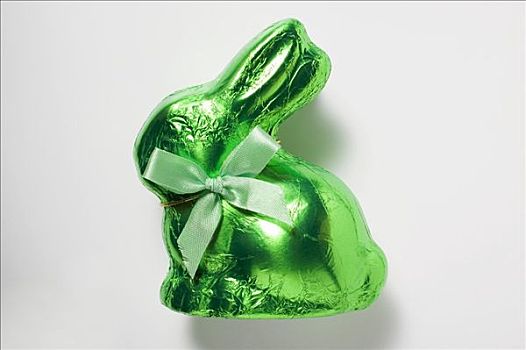 巧克力兔,绿色,箔