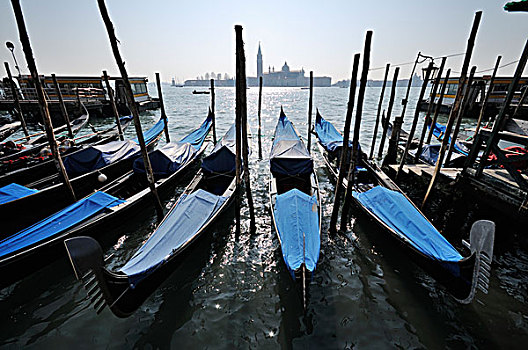 小船,圣乔治奥,马焦雷湖,圣马科,区域,威尼斯,世界遗产,威尼托,意大利,欧洲