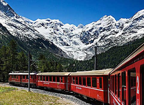 铁路,线条,冰河,山脉,瑞士,欧洲