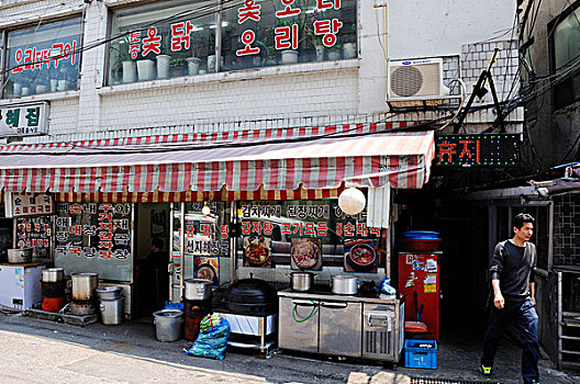 韩国,首尔,餐馆,街道,地区