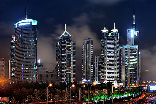 上海城市景观-陆家嘴地区商务楼建筑