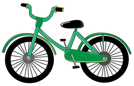 小,绿色,自行车