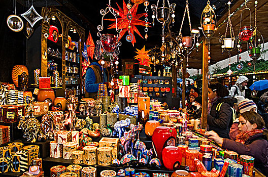 货摊,圣诞市场,巴登符腾堡,德国,欧洲