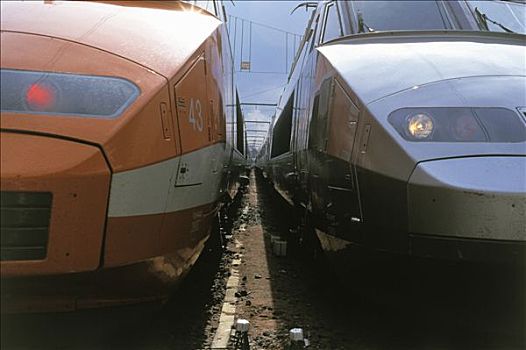 列车,高速火车,橙色,脸