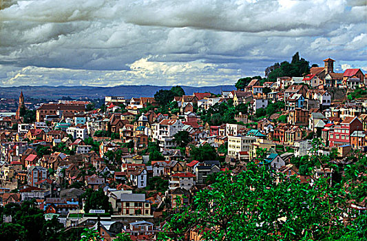 俯拍,城市,塔那那利佛,马达加斯加