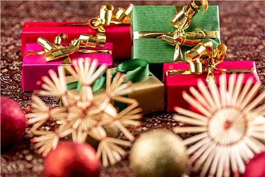 五个,圣诞节,礼物,装饰