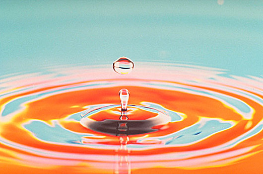 水,水滴,动作,绿色,橙色,粉色