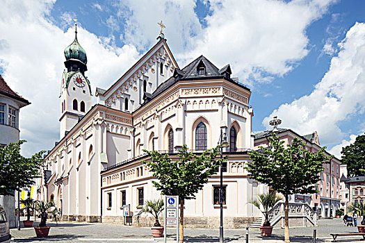 天主教,教区教堂,尼古拉斯,罗森海姆,上巴伐利亚,巴伐利亚,德国,欧洲