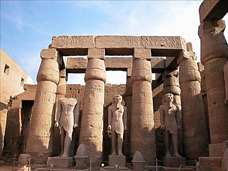 雕刻,柱子,庙宇,卢克索神庙,路克索神庙,埃及