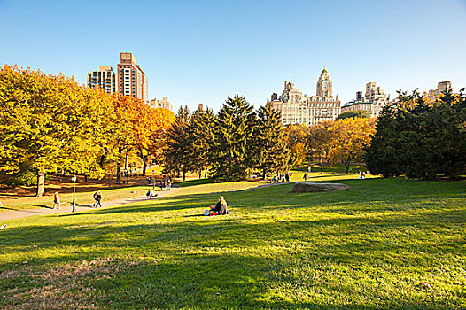 美国纽约中央公园秋季景色