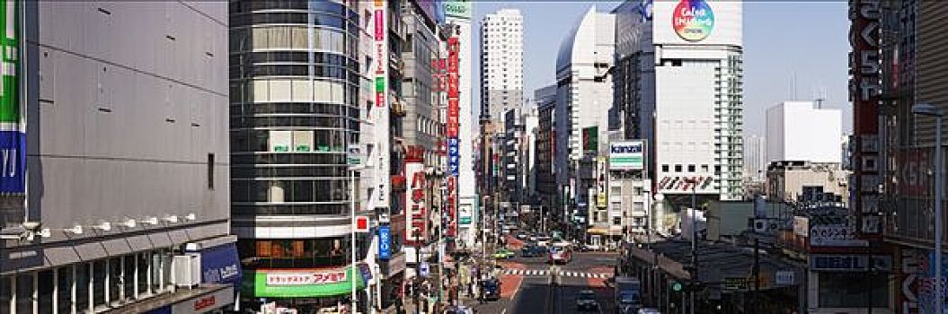 俯视,街道,新宿,东京,日本