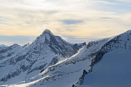 阿尔卑斯山,冬天,风景,悉特图克斯,冰河,提洛尔,奥地利,欧洲