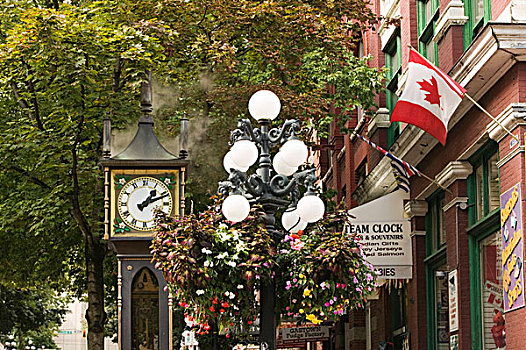 盖斯镇,蒸汽,钟表,水,街道,温哥华,不列颠哥伦比亚省,加拿大