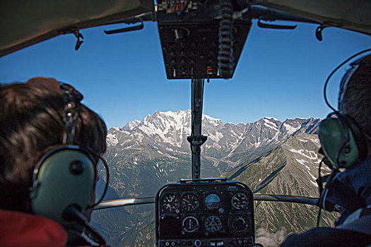 上方,肩部,风景,飞行员,直升飞机,蒙特卡罗,粉色,瑞士