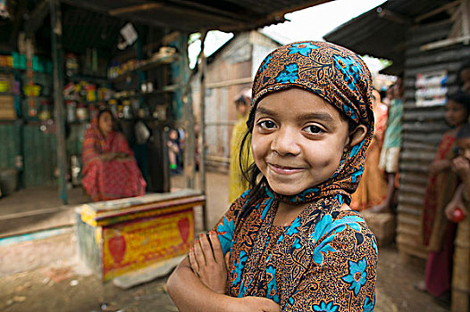 女孩,乡村,户外,达卡,孟加拉,五月
