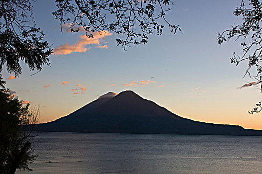 危地马拉,西高地,阿蒂特兰湖,佩特罗,火山,一个,许多,岸边