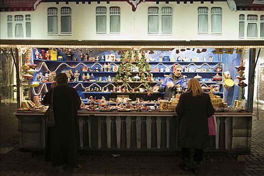 站立,圣诞市场,北莱茵威斯特伐利亚,德国,欧洲