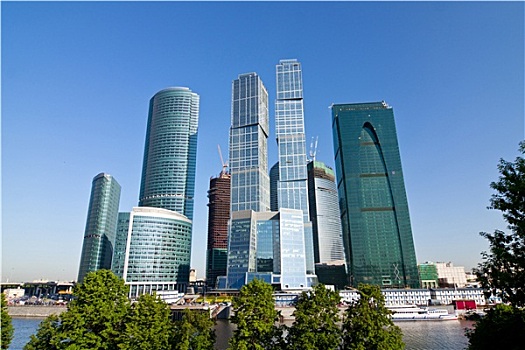 现代,商务,摩天大楼,莫斯科,城市