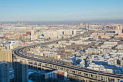 乌鲁木齐冬季城市风光
