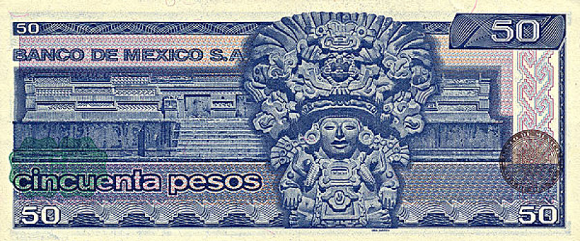 货币,墨西哥,比索,阿芝台克,神,萨巴特克文化