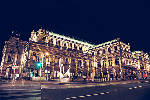 歌剧院,维也纳,夜晚