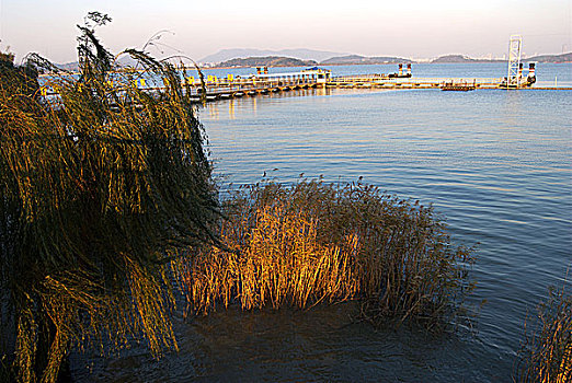 无锡太湖公园太湖仙岛风景轮渡码头