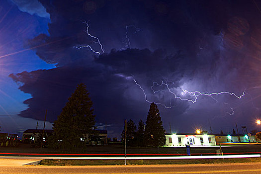 闪电,室外,接近,风暴,伯林顿,科罗拉多,美国