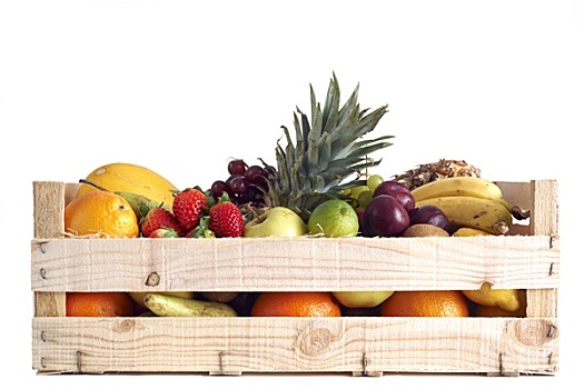 水果,木盒