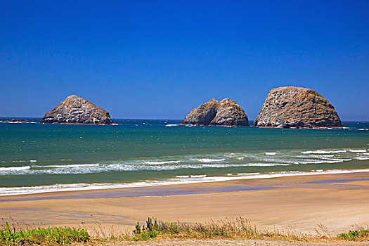 岩石构造,海岸,俄勒冈,美国