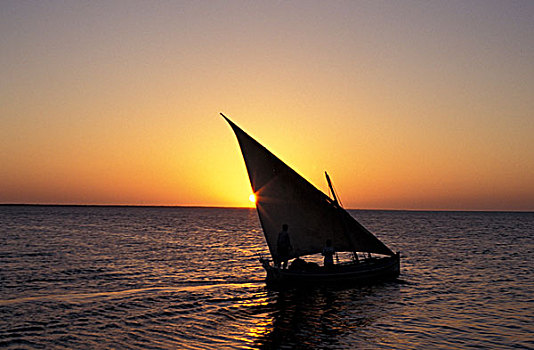 非洲,突尼斯,岛屿,三桅帆船,日落,渔船,拉丁美洲,风格,帆