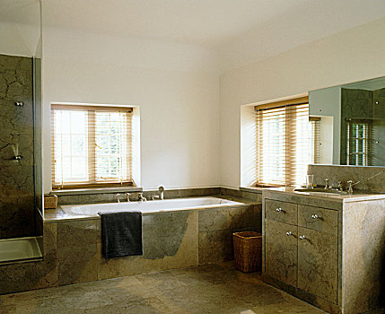 浴室,淋浴,地面,相配,大理石,现代