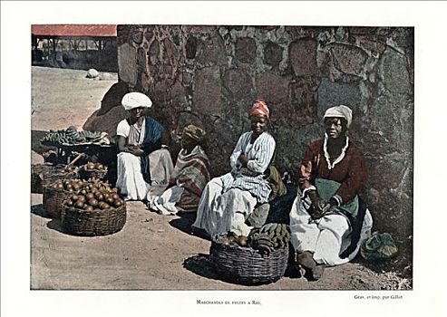 水果,销售,里约热内卢,巴西,19世纪,艺术家