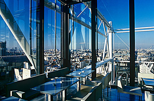 城市,巴黎,普罗旺斯地区艾克斯,全景,窗户,餐馆,蓬皮杜中心