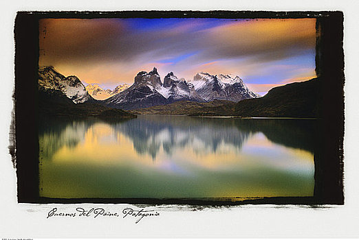 俯视,裴赫湖,托雷德裴恩国家公园,巴塔哥尼亚,智利
