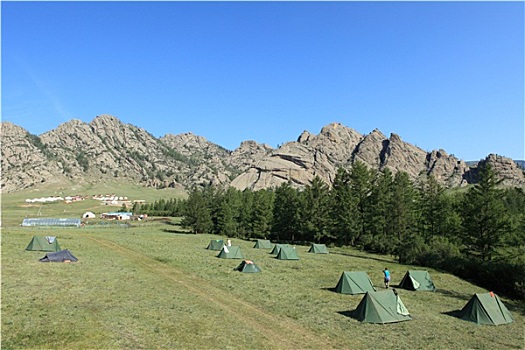 露营,国家公园,蒙古
