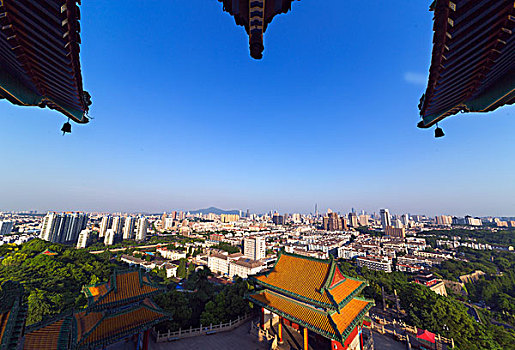 阅江楼俯瞰南京城