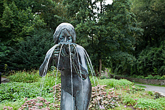 雕塑,女人,壁,罗斯托克,梅克伦堡前波莫瑞州,德国,欧洲